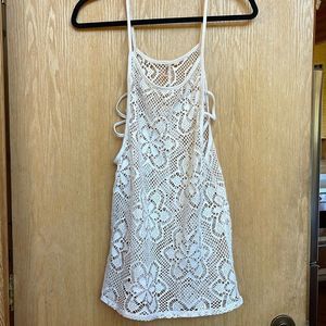 Forever 21 Cream Bikini Cover Up Lace Detail Size S/M Burning Man Swim